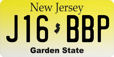 NJ license plate J16BBP