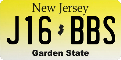 NJ license plate J16BBS