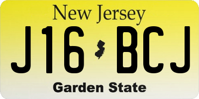 NJ license plate J16BCJ