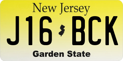 NJ license plate J16BCK