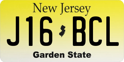 NJ license plate J16BCL