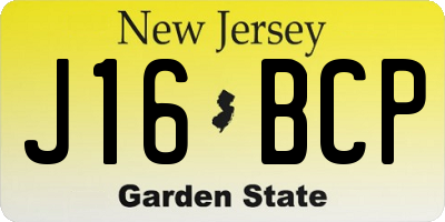 NJ license plate J16BCP