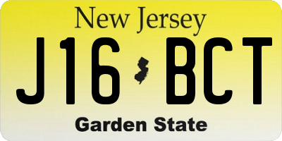 NJ license plate J16BCT
