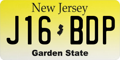 NJ license plate J16BDP