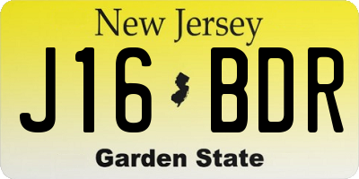 NJ license plate J16BDR
