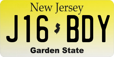 NJ license plate J16BDY