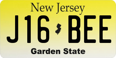 NJ license plate J16BEE