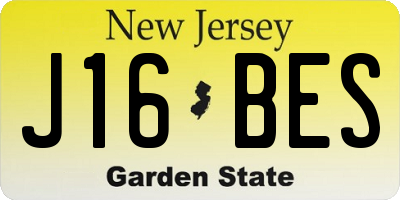 NJ license plate J16BES