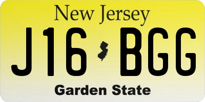 NJ license plate J16BGG