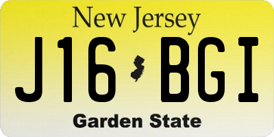 NJ license plate J16BGI