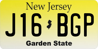 NJ license plate J16BGP