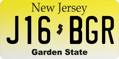 NJ license plate J16BGR