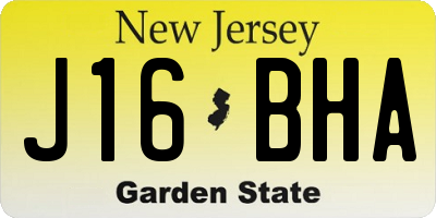 NJ license plate J16BHA