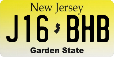 NJ license plate J16BHB