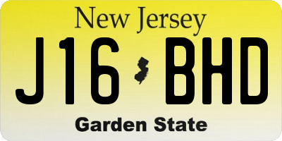 NJ license plate J16BHD