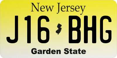 NJ license plate J16BHG