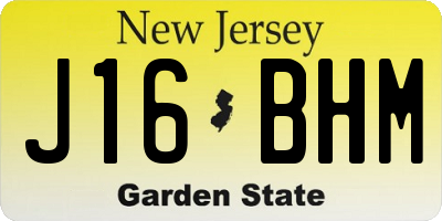 NJ license plate J16BHM
