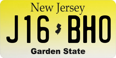 NJ license plate J16BHO