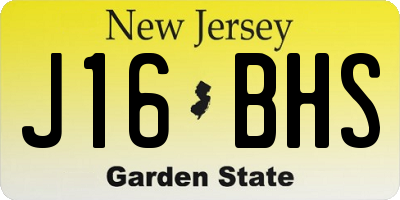 NJ license plate J16BHS