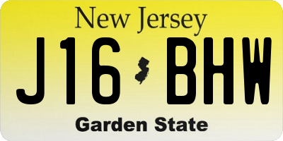 NJ license plate J16BHW