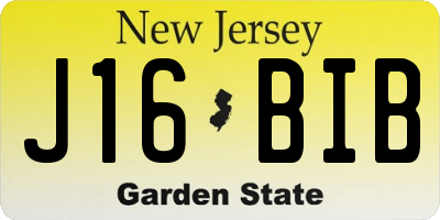 NJ license plate J16BIB