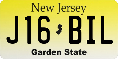 NJ license plate J16BIL