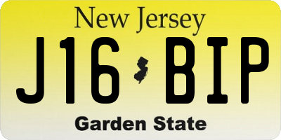 NJ license plate J16BIP