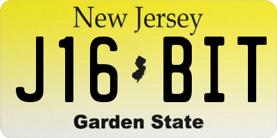 NJ license plate J16BIT