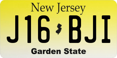 NJ license plate J16BJI