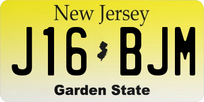 NJ license plate J16BJM