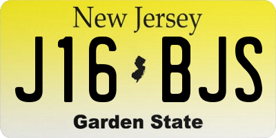 NJ license plate J16BJS