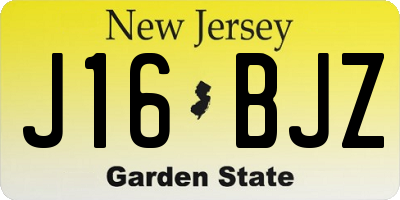 NJ license plate J16BJZ