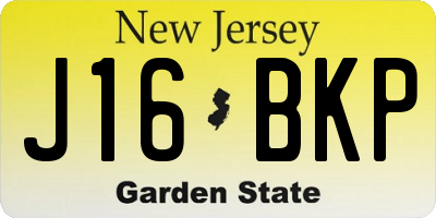 NJ license plate J16BKP