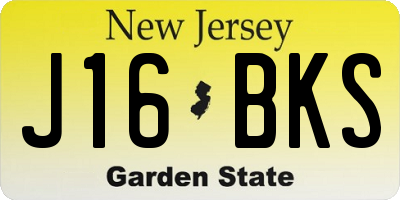 NJ license plate J16BKS