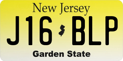 NJ license plate J16BLP
