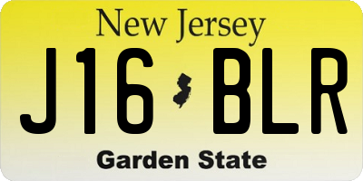 NJ license plate J16BLR