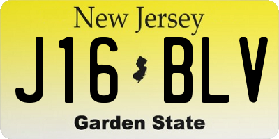 NJ license plate J16BLV