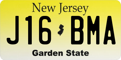 NJ license plate J16BMA