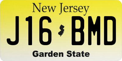 NJ license plate J16BMD
