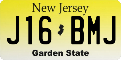 NJ license plate J16BMJ
