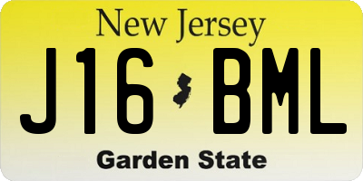 NJ license plate J16BML