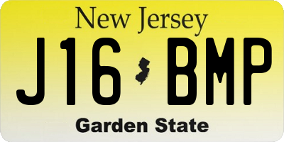 NJ license plate J16BMP
