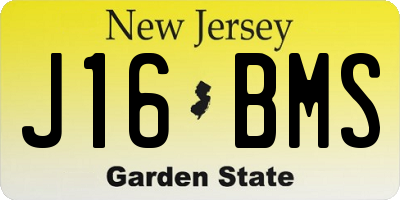 NJ license plate J16BMS