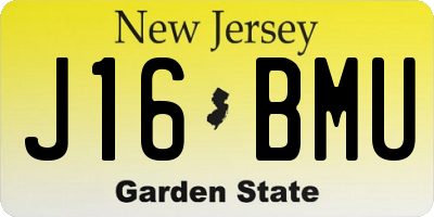 NJ license plate J16BMU
