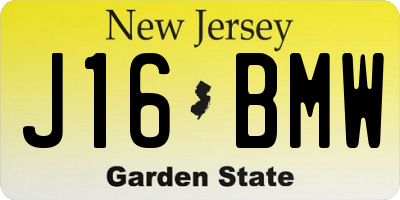 NJ license plate J16BMW