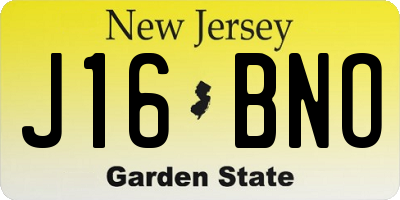 NJ license plate J16BNO