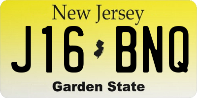 NJ license plate J16BNQ