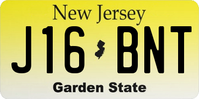 NJ license plate J16BNT