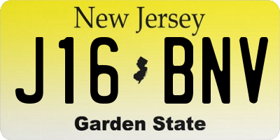 NJ license plate J16BNV