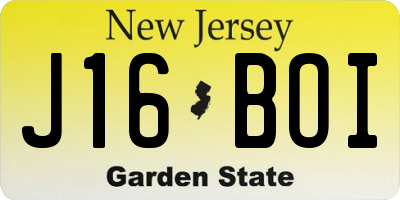 NJ license plate J16BOI